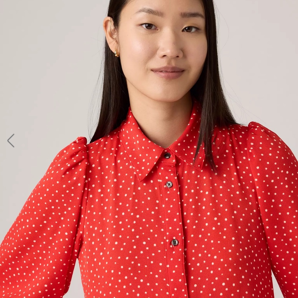Levi's Red Polka Dot Tiered Midi Dress - Picture 4 of 6